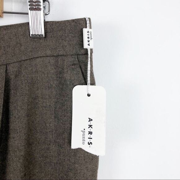 New  Akris Punto Maiko Pleated Flattering High Waisted 100% Wool Trousers Pants - Picture 8 of 16